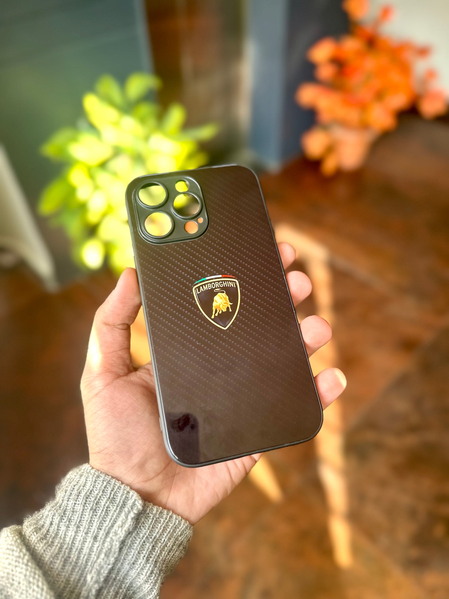 Lamborghini Carbon Fiber Glass Case