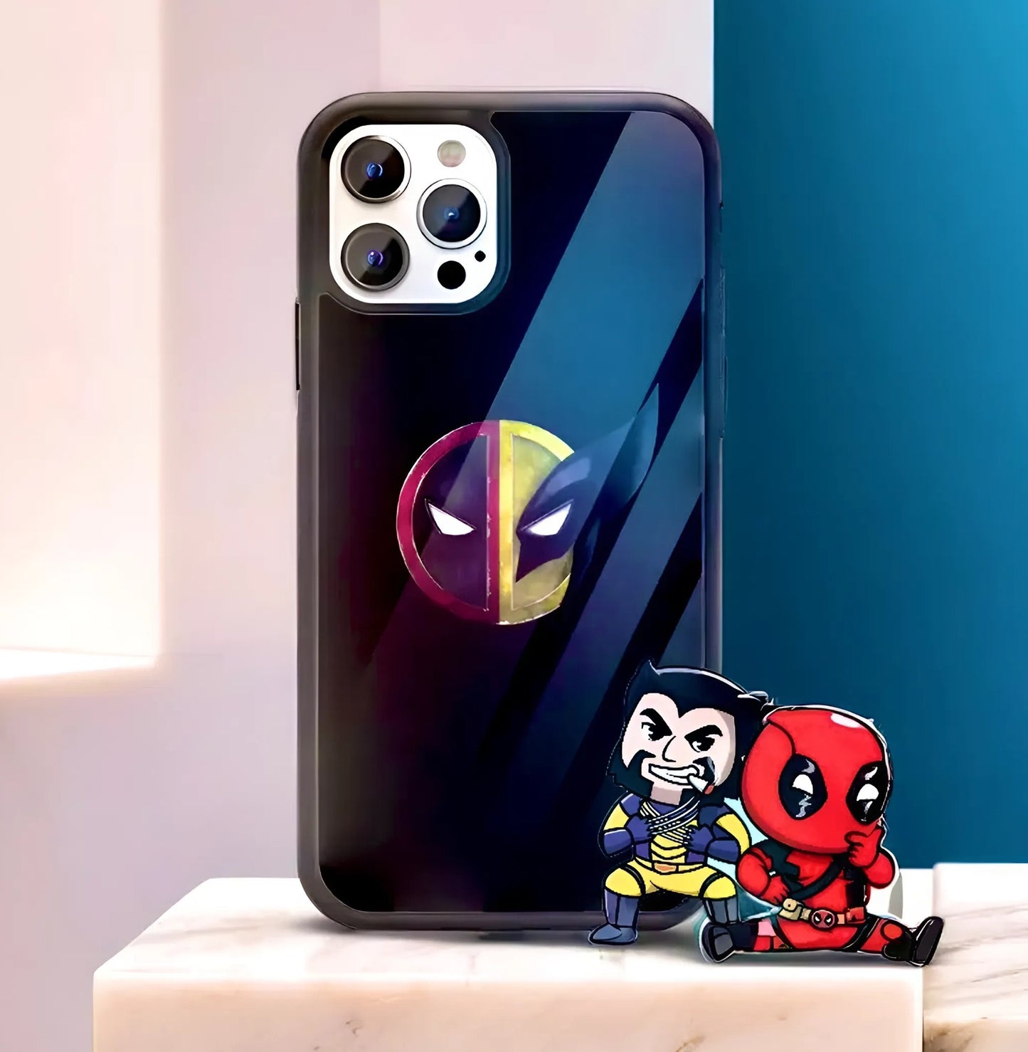 Deadpool & Wolverine Emblem Glass Case Cropped