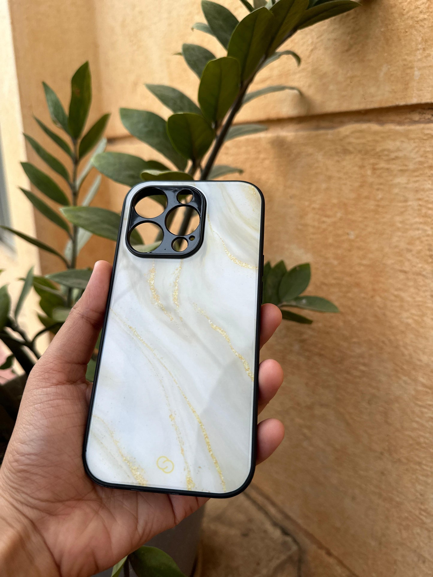 Premium White Marble Glass Case