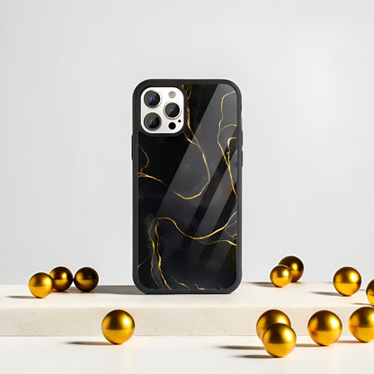 Premium Black Marble Glass Case