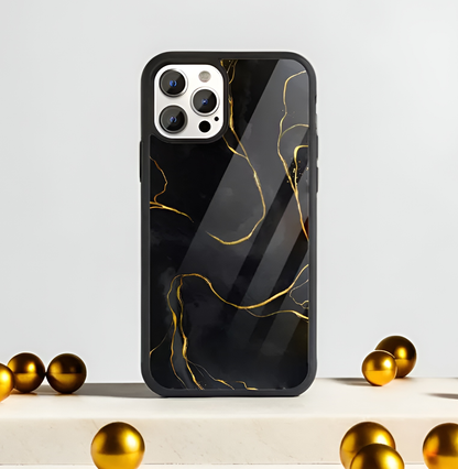 Premium Black Marble Glass Case