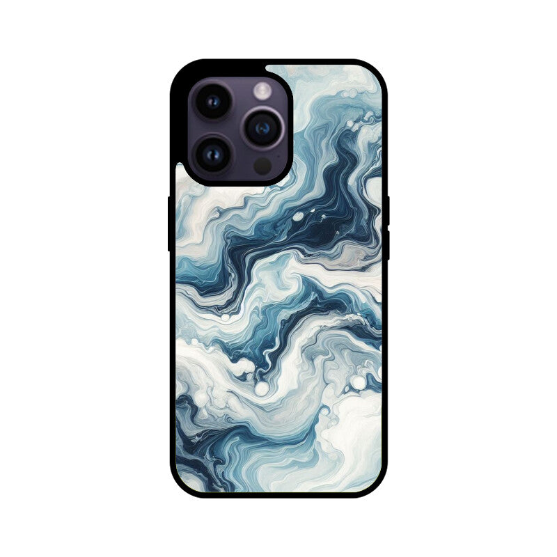 Premium Blue Marble Glass Case