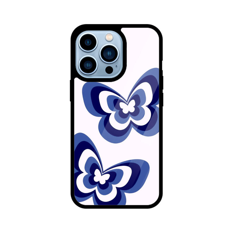 Butterfly Bliss Blue Glass Case