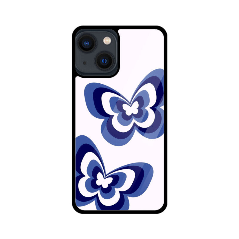 Butterfly Bliss Blue Glass Case