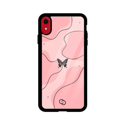 Pink Butterfly Trail Glass Case