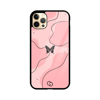 Pink Butterfly Trail Glass Case