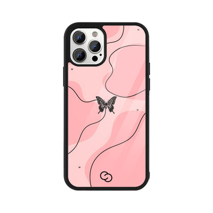 Pink Butterfly Trail Glass Case