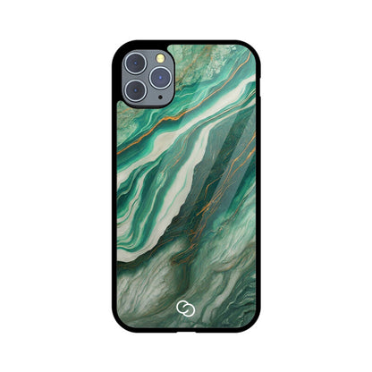 Premium Teal Marble Glass Case