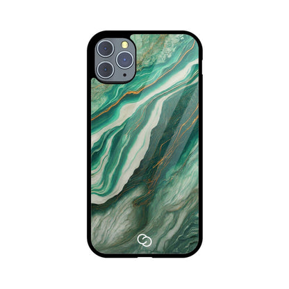 Premium Teal Marble Glass Case