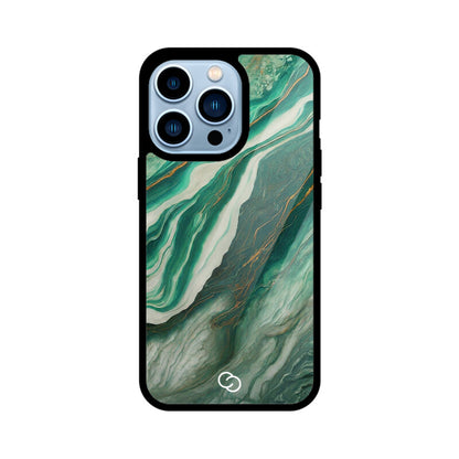 Premium Teal Marble Glass Case