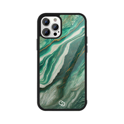 Premium Teal Marble Glass Case