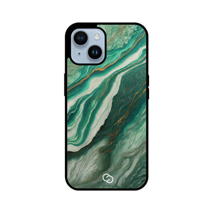 Premium Teal Marble Glass Case