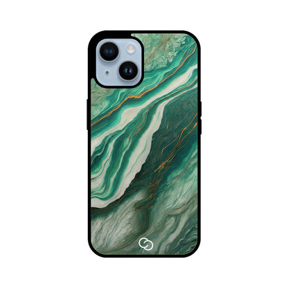 Premium Teal Marble Glass Case