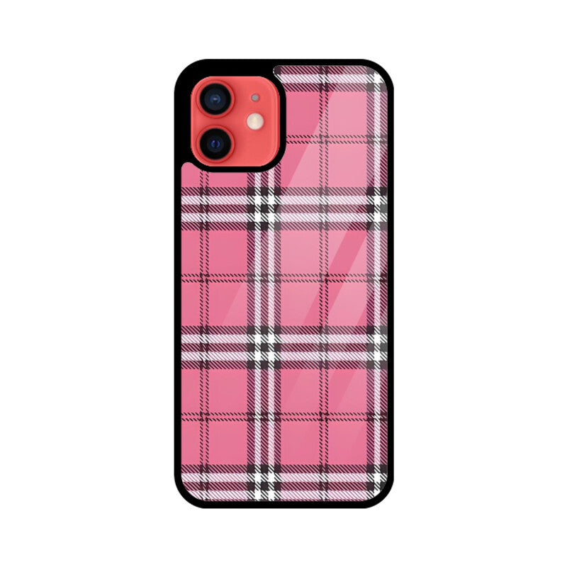 Rosy Tartan Chic Glass Case