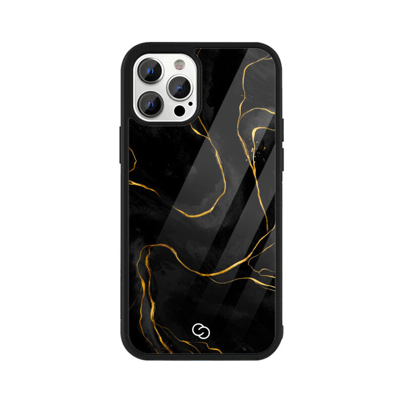 Premium Black Marble Glass Case