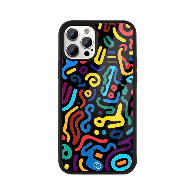 Psychedelic Scribbles Glass Case