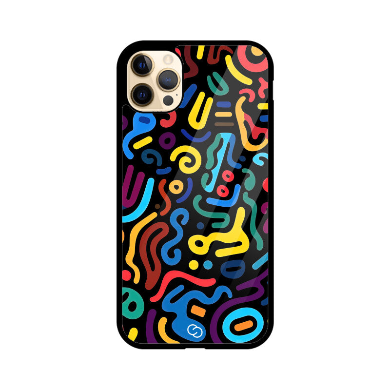 Psychedelic Scribbles Glass Case