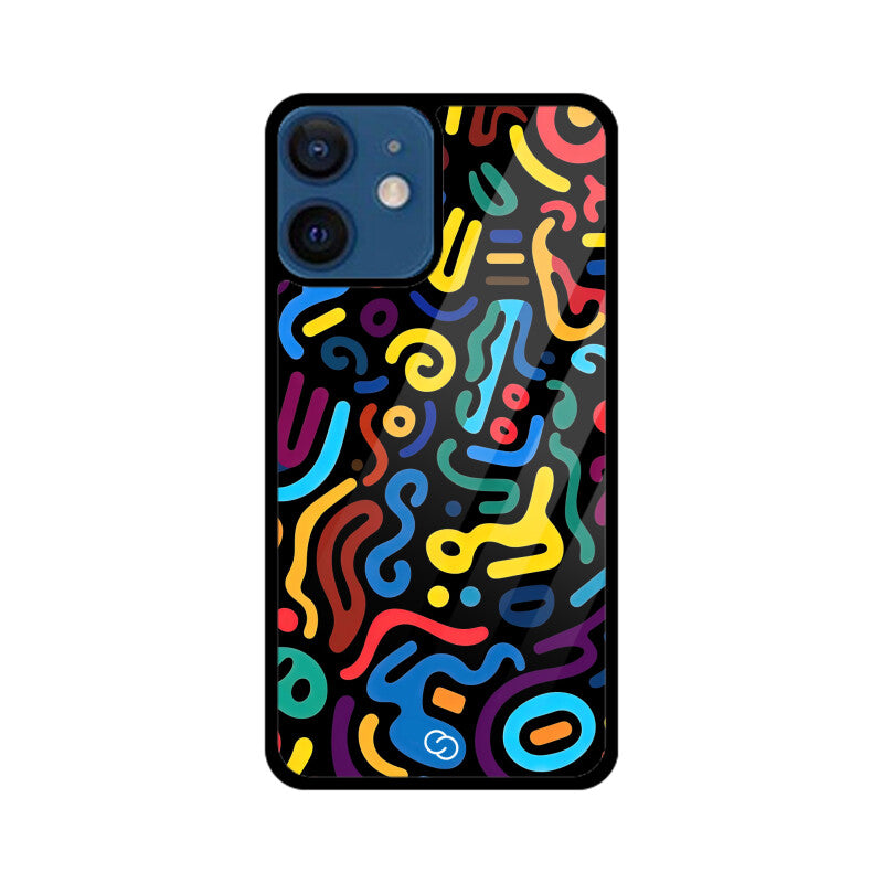 Psychedelic Scribbles Glass Case