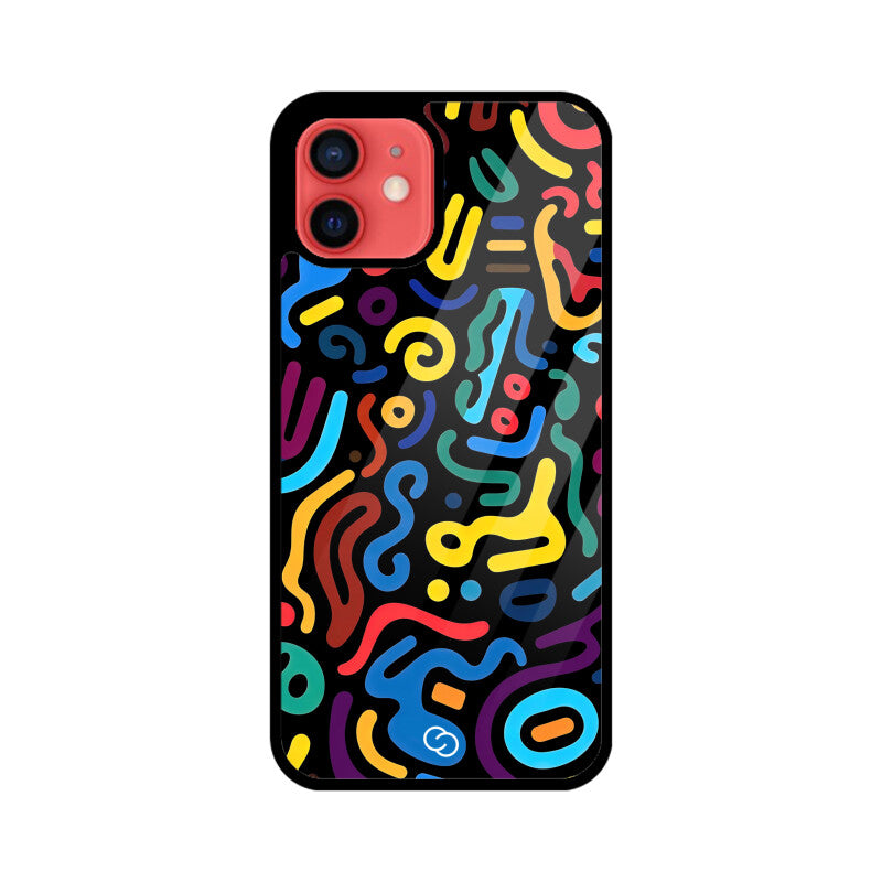 Psychedelic Scribbles Glass Case