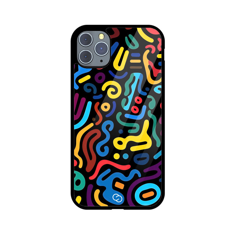 Psychedelic Scribbles Glass Case