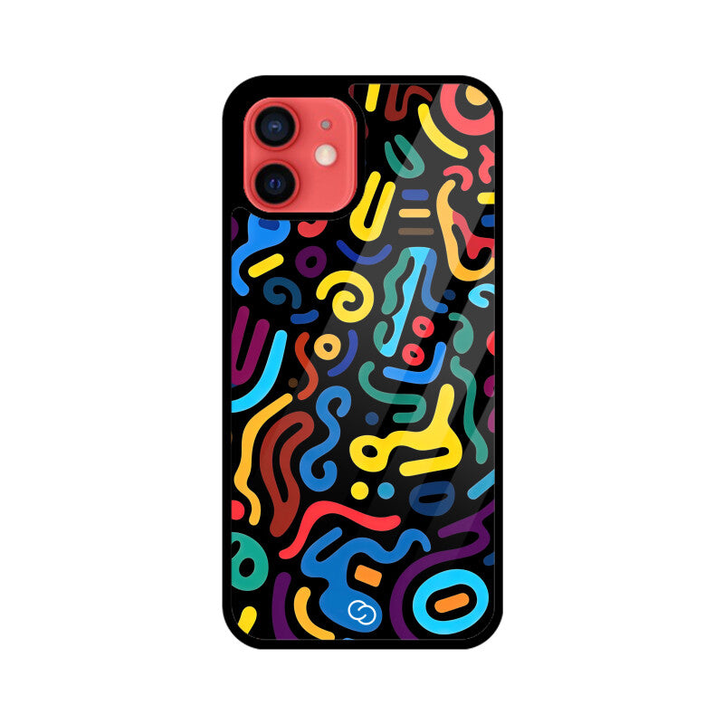 Psychedelic Scribbles Glass Case