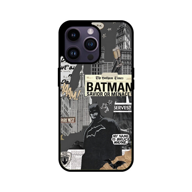 Batman Gotham Collage Glass Case