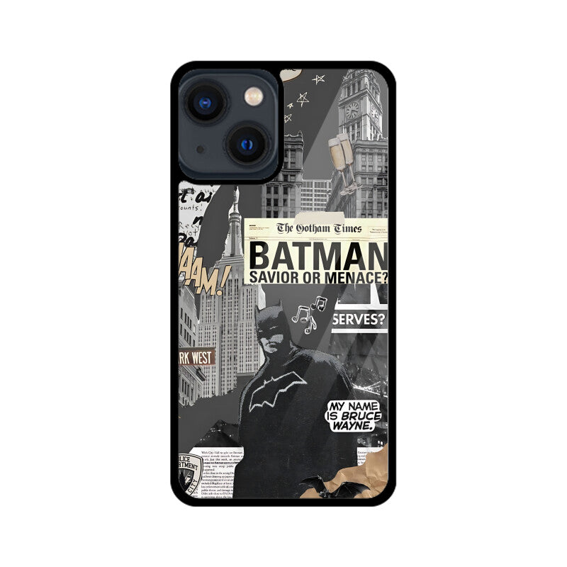 Batman Gotham Collage Glass Case