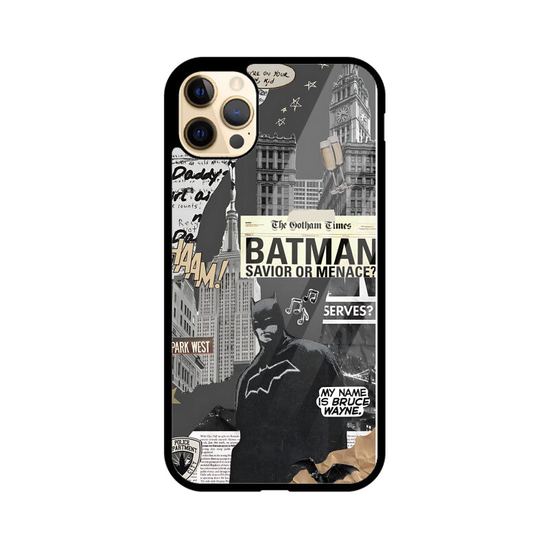 Batman Gotham Collage Glass Case