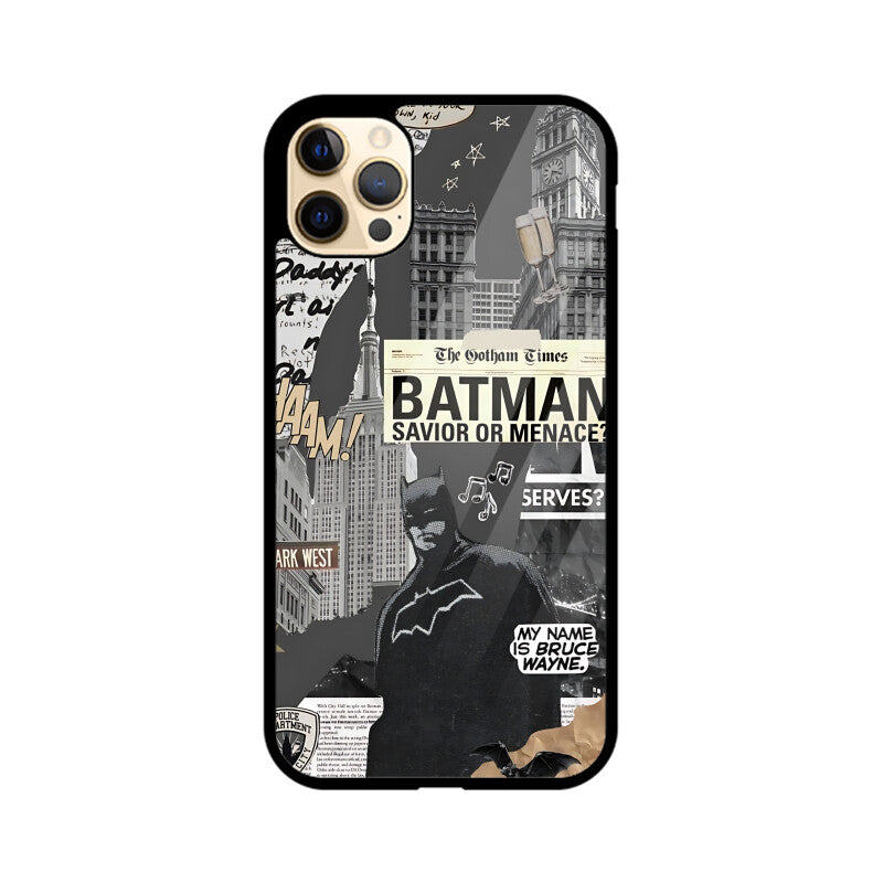 Batman Gotham Collage Glass Case