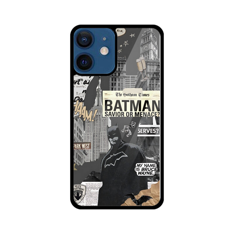 Batman Gotham Collage Glass Case