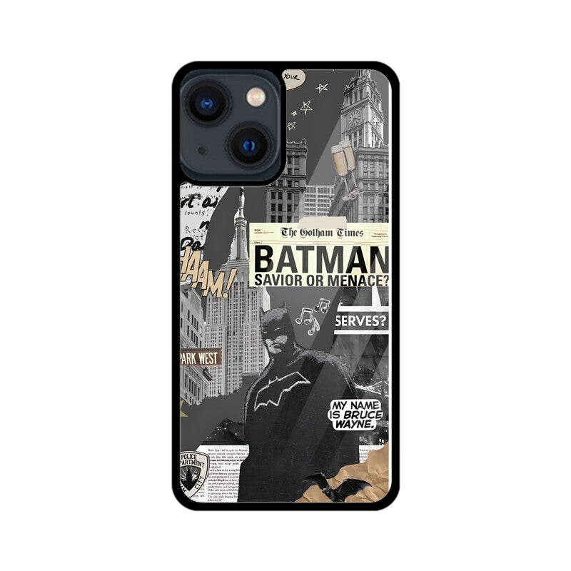 Batman Gotham Collage Glass Case