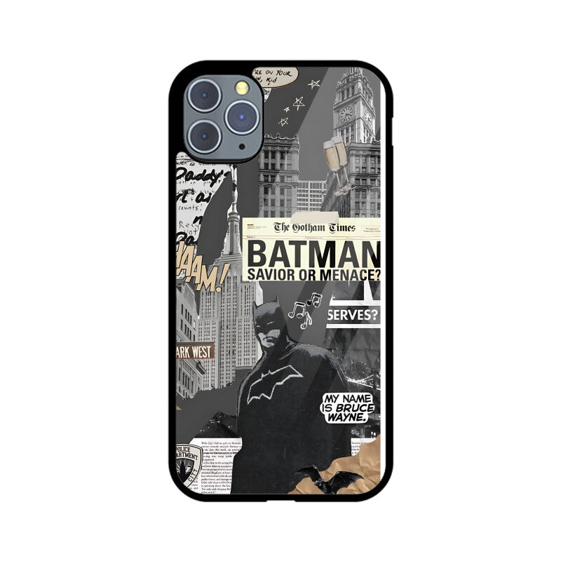 Batman Gotham Collage Glass Case