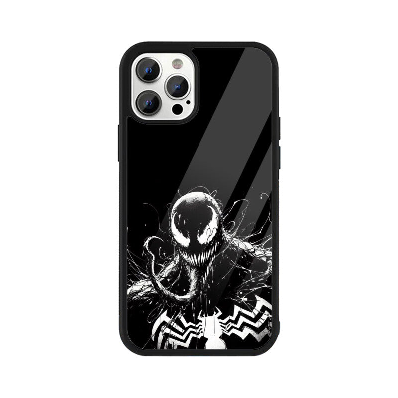 Venom Web of Darkness Glass Phone Case