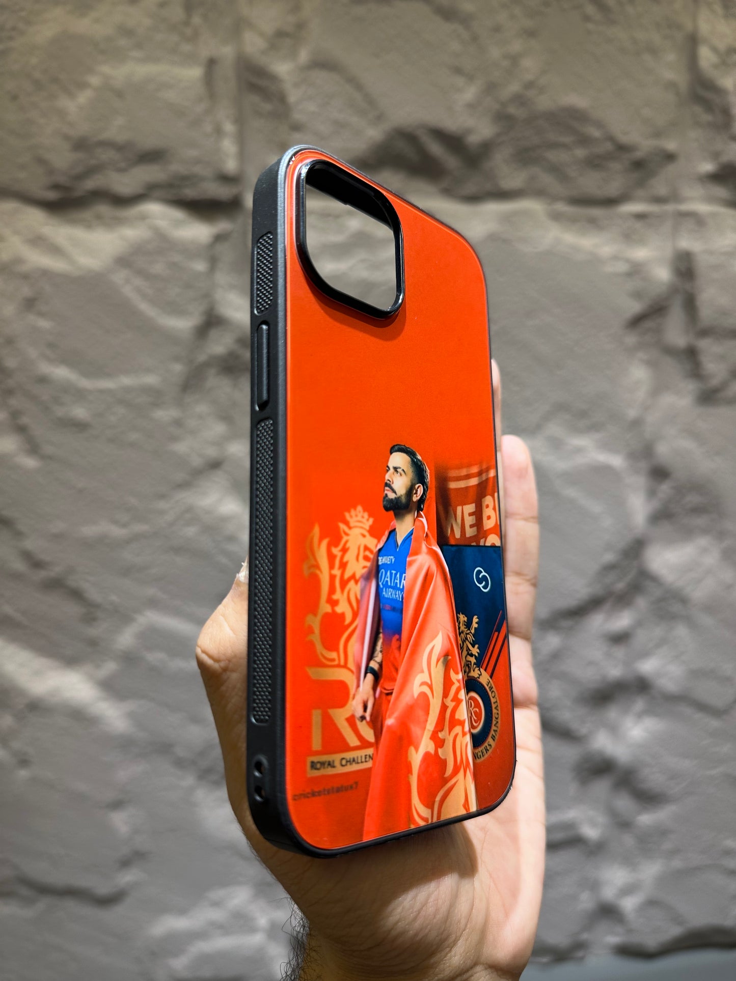 Virat Kohli RCB Pride Glass Case