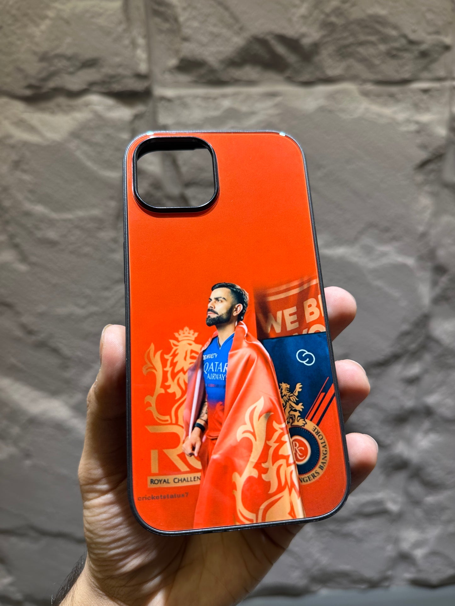 Virat Kohli RCB Pride Glass Case