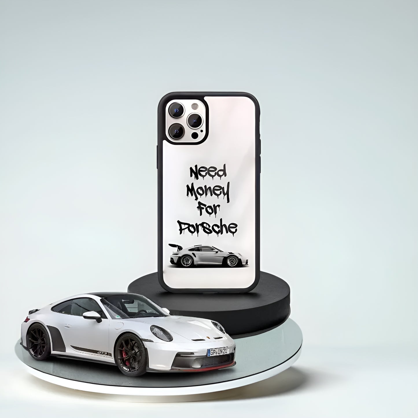 "Need Money For Porsche" Glass Case