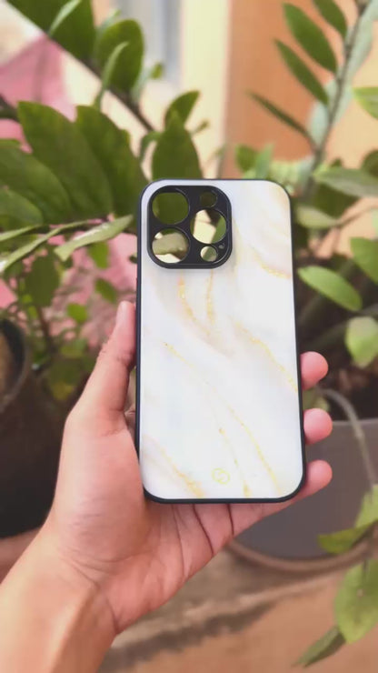 Premium White Marble Glass Case