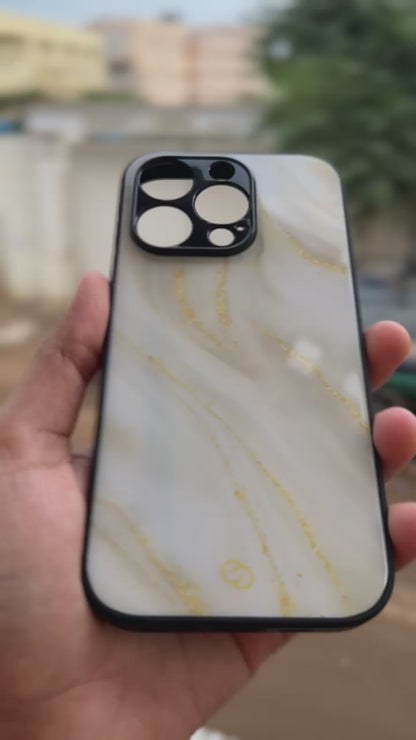 Premium White Marble Glass Case