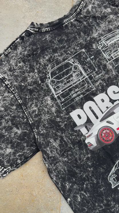 Porsche 911 Acid Washed Oversized Tee