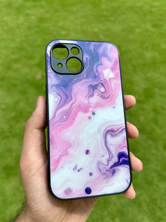 Premium Purple Marble Glass Case