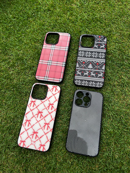 Rosy Tartan Chic Glass Case